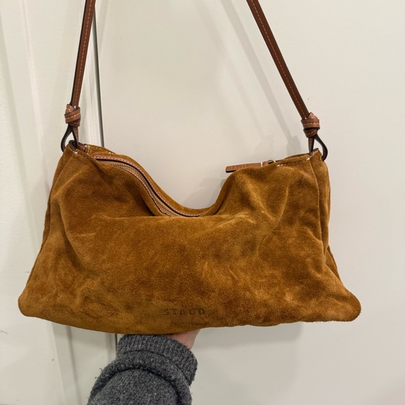 STAUD WALLY BAG BROWN SUEDE - Picture 3 of 4
